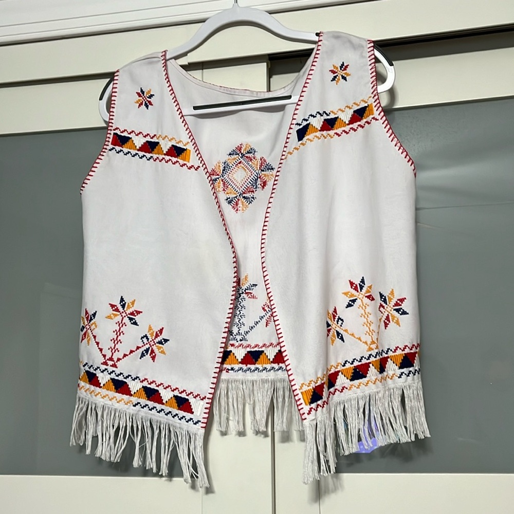 Embroidery boho vest free size